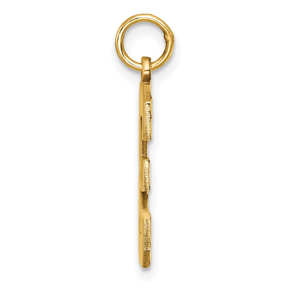 10ky Casted Large Diamond Cut Number 3 Charm
