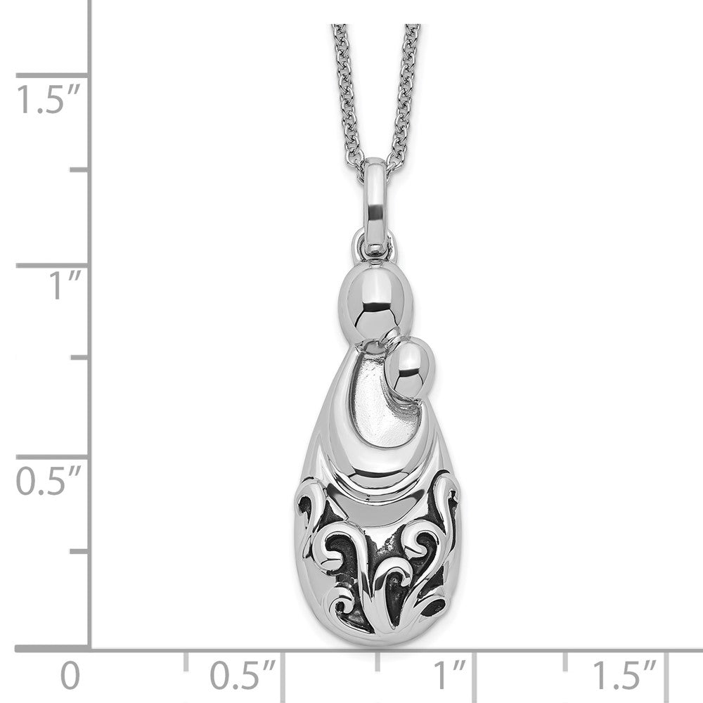 Sentimental Expressions Sterling Silver Rhodium-plated Mother's Pride and Joy 18in. Necklace 18 Inches