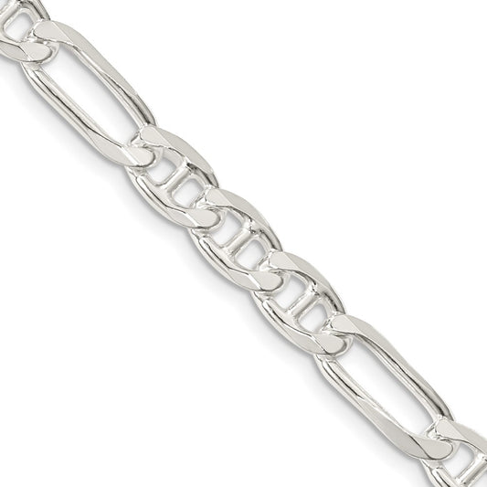Sterling Silver 6.5mm Figaro Anchor Chain 30 Inches