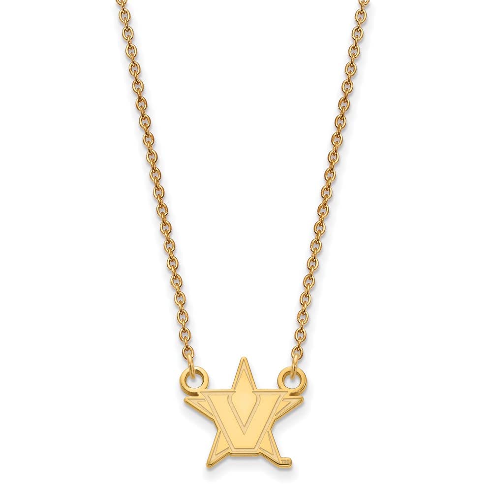 14k Yellow Gold Vanderbilt U Small Pendant Necklace