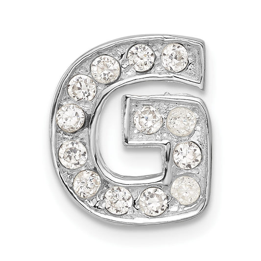 Sterling Silver CZ Initial G Charm
