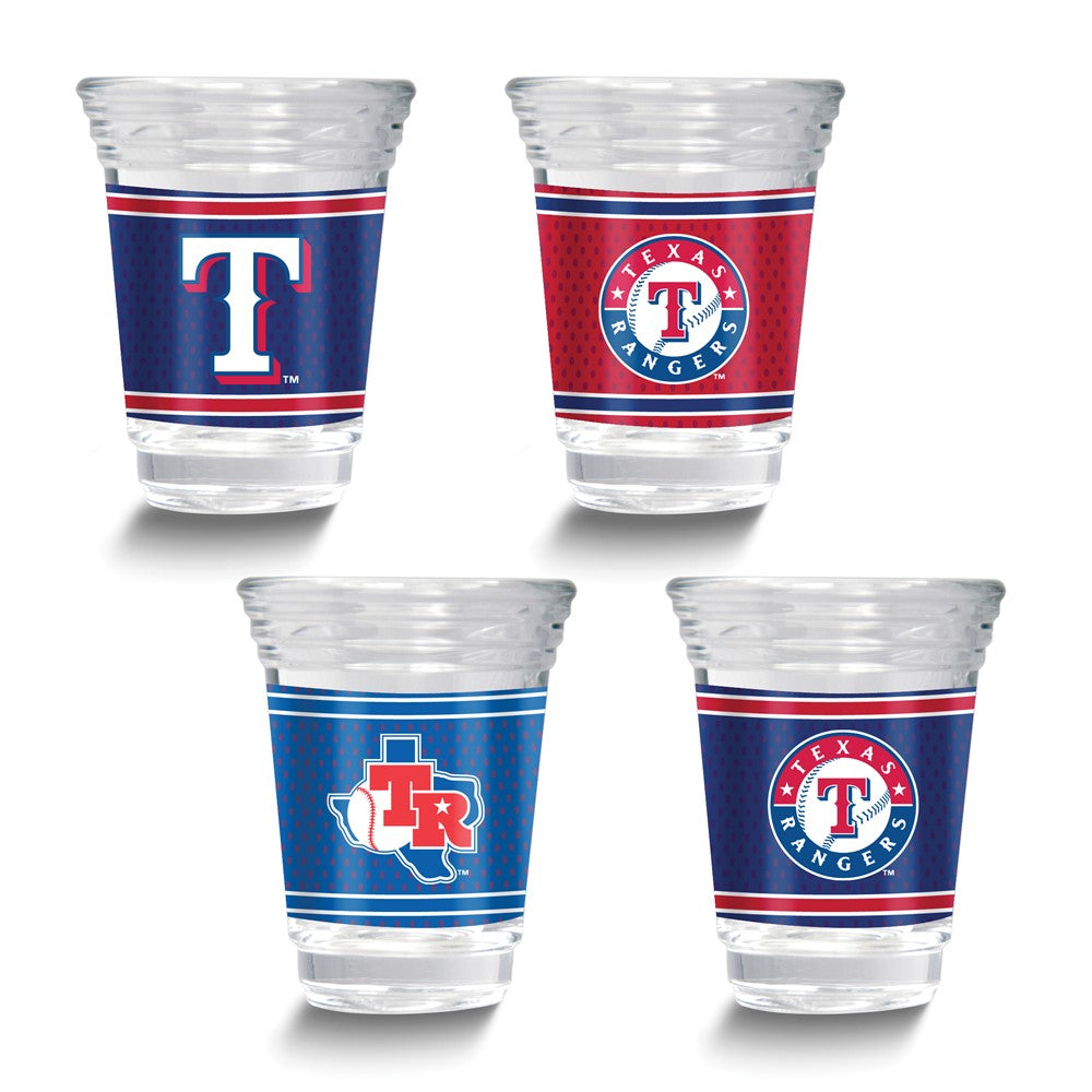 MLB Texas Rangers 4-piece 2 oz. Shot Glass Set