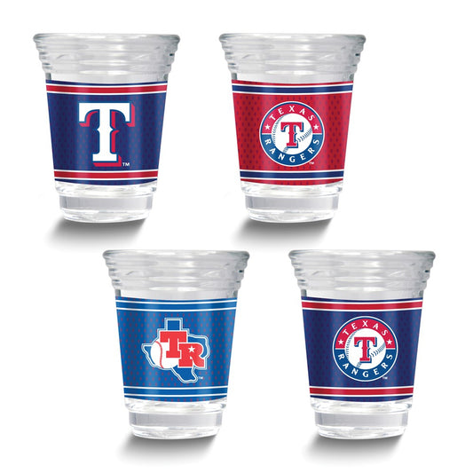 MLB Texas Rangers 4-piece 2 oz. Shot Glass Set