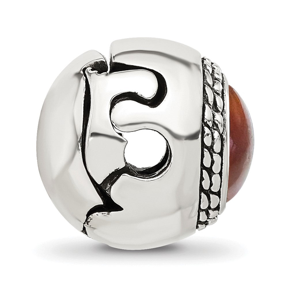 Sterling Silver Reflections Carnelian Stone Hinged Bead