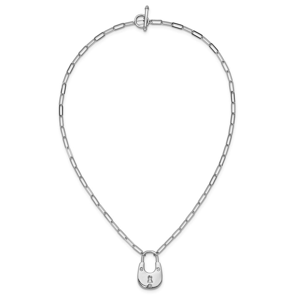 Sterling Silver Padlock Pendant Necklace