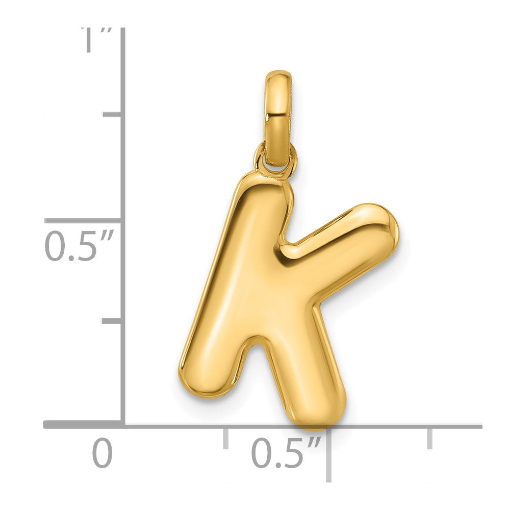 14k Yellow Gold Fancy Letter K