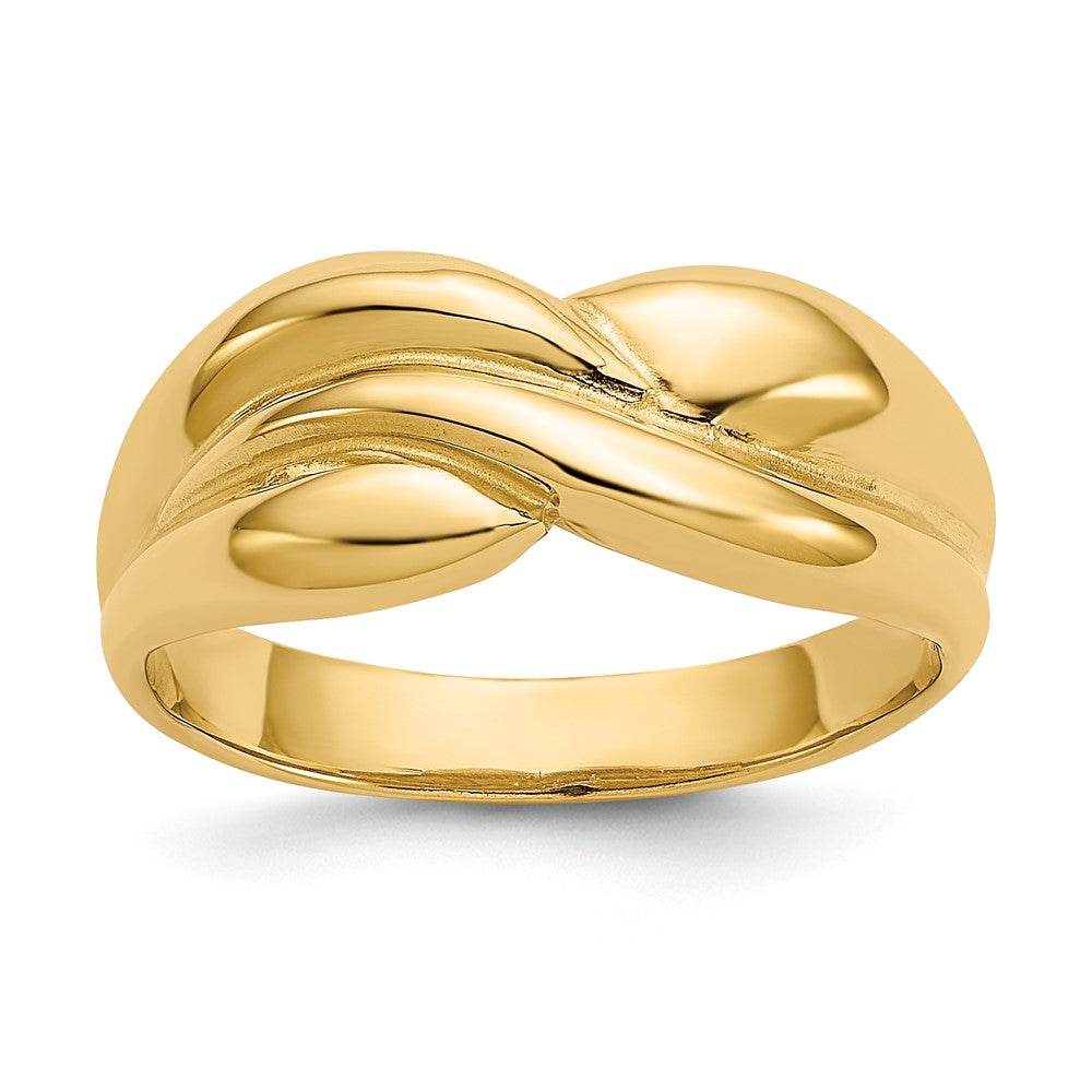 14k Polished Twisted Dome Ring Size 7