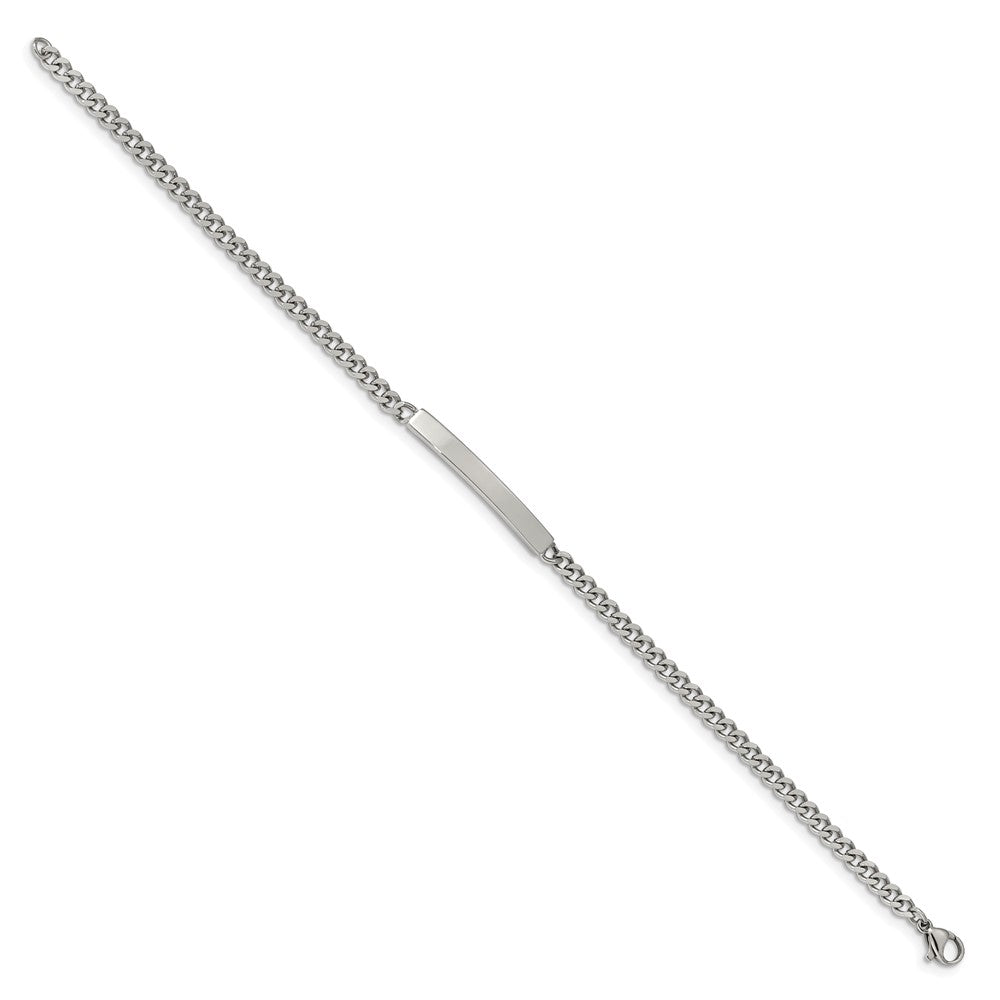 Stainless Steel Polished Flat Curb Chain 8.5in ID Bracelet 8.5 inches