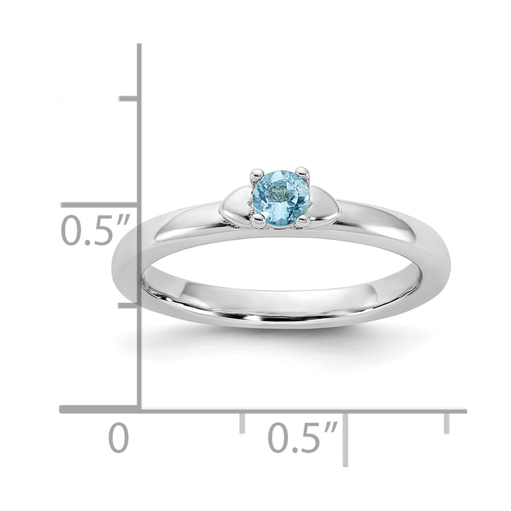 Sterling Silver Stackable Expressions Blue Topaz Ring