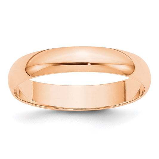 10k Rose Gold 4mm Lightweight Half Round Wedding Band Size 9