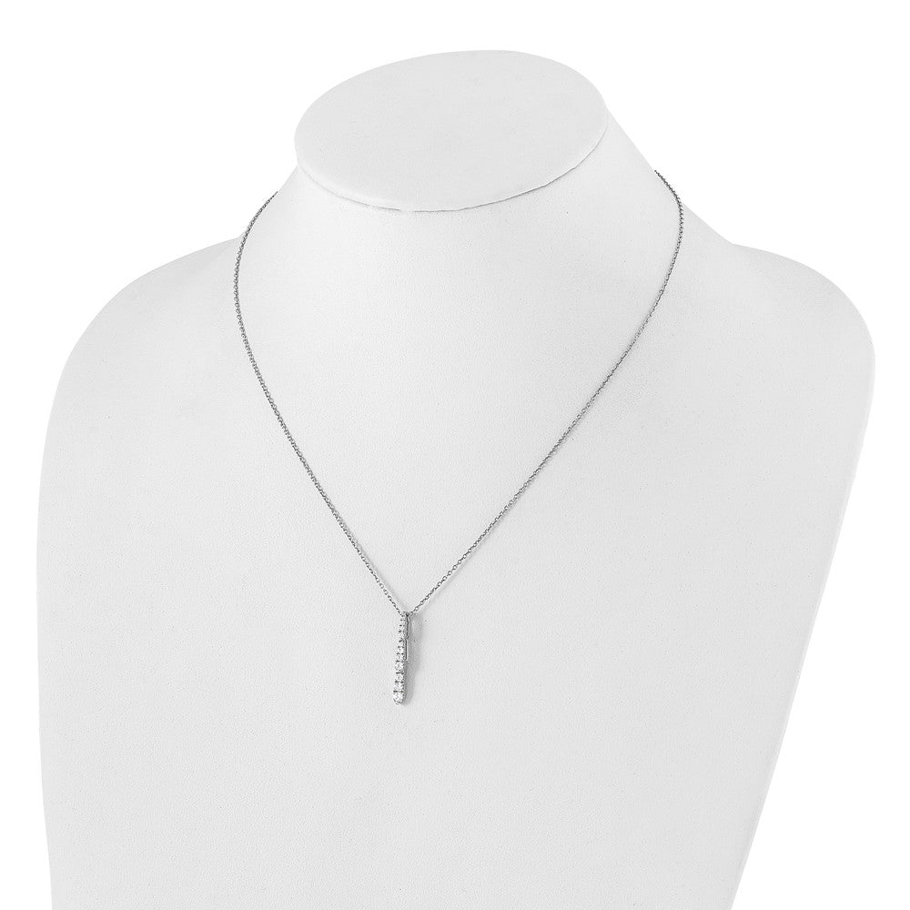 True Origin 14k White Gold 3/8 carat Lab Grown Diamond VS DEF 18 inch Vertical Slide Necklace