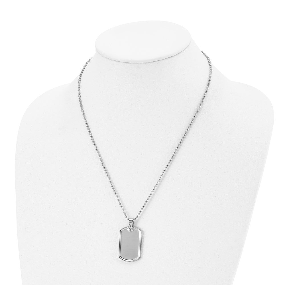 Stainless Steel Polished 20in Dog Tag Necklace