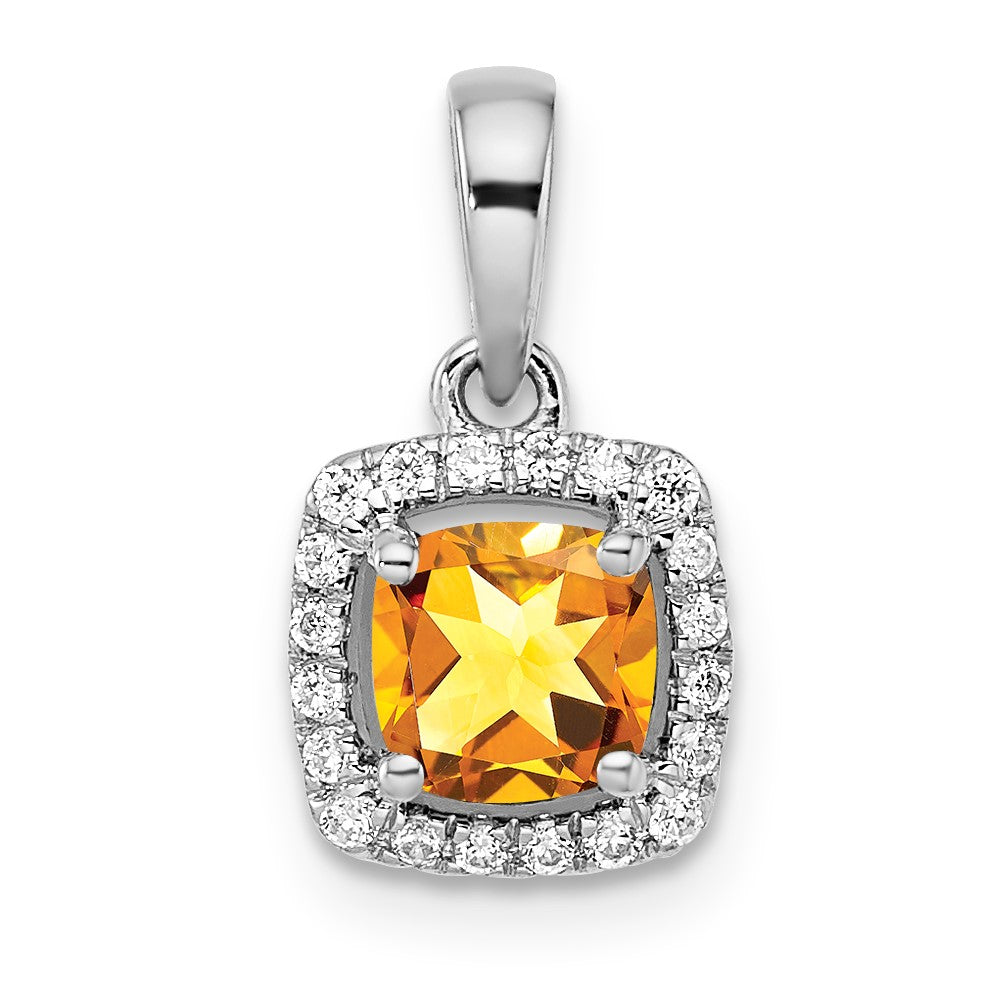 14kw ANT Citrine and Diamond Pendant w/ chain