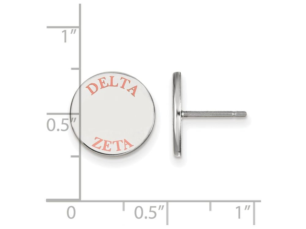 Sterling Silver Official Licensed Greek Sororities Delta Zeta (??) Enameled Post Earrings