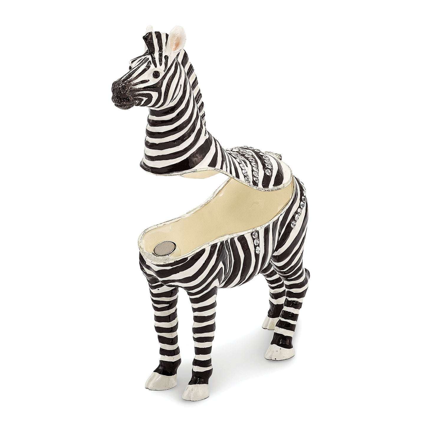 Pewter Enamel Zebra Trinket Box