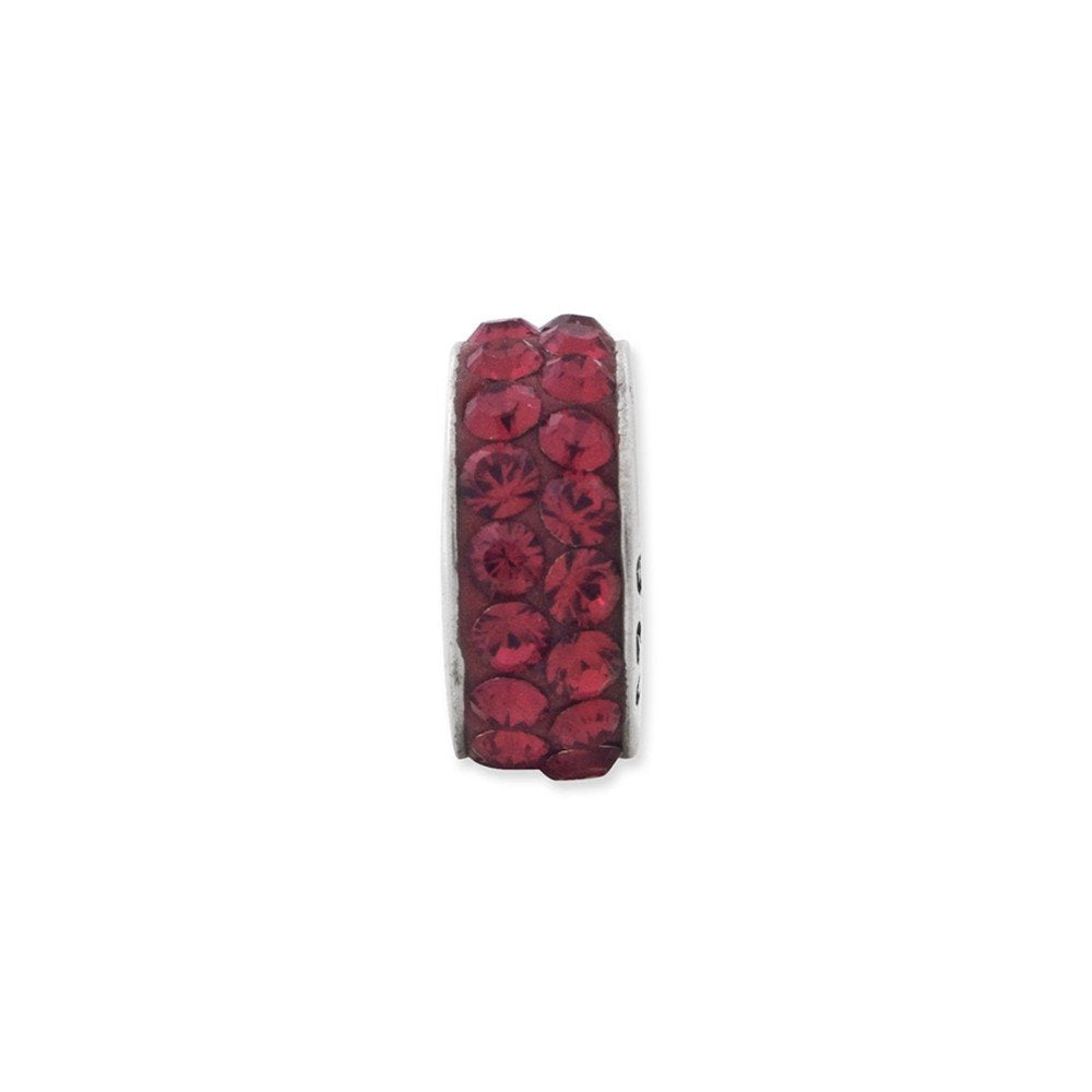 Sterling Silver Reflections July Double Row Red Preciosa Crystal Bead