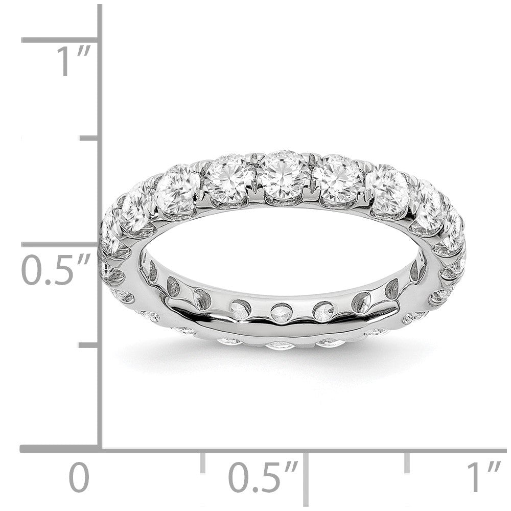 14k White Gold 3 carat Lab Grown Diamond VS/SI+ G+ Size 8 Shared Prong Eternity Band