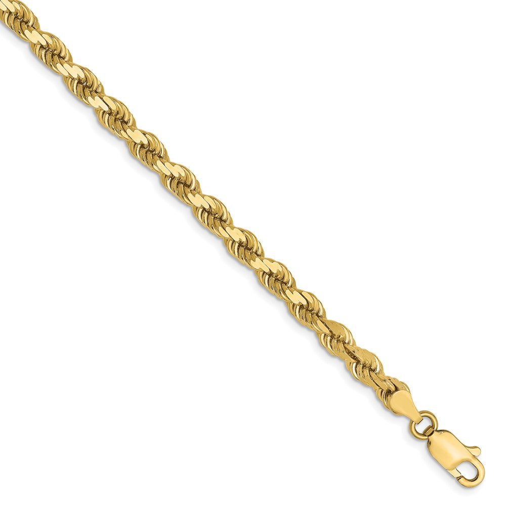 10K 4mm Diamond-Cut Rope Chain 8  inches