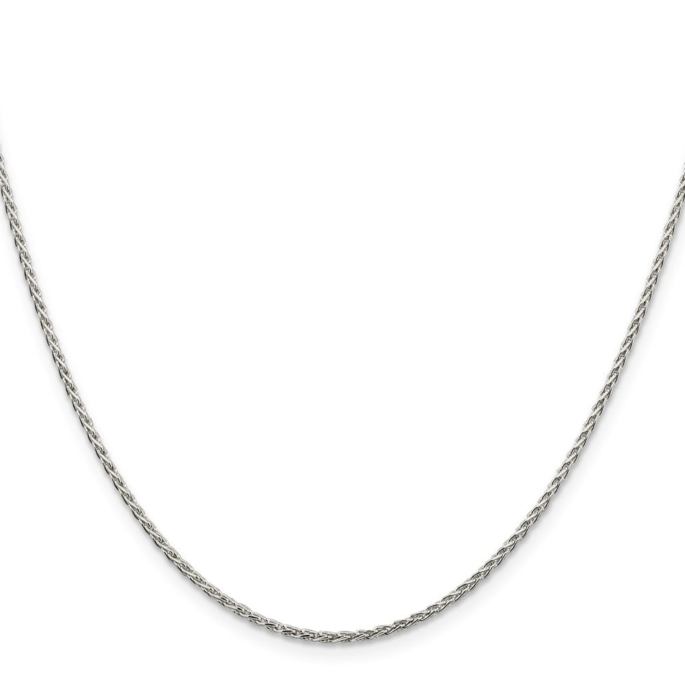 Sterling Silver Rhodium-plated 1.5mm Diamond-Cut Spiga Chain 20 Inches
