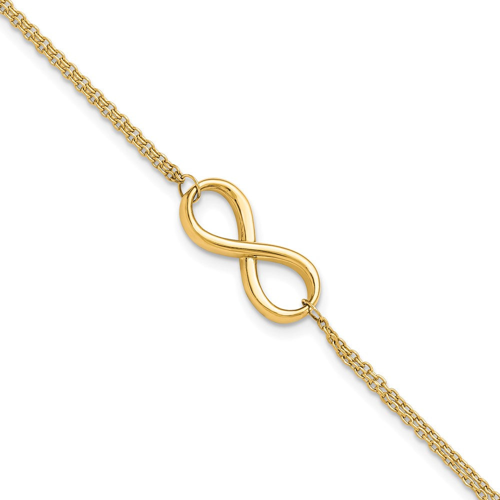 10K Polished Infinity Bracelet 7.5  inches