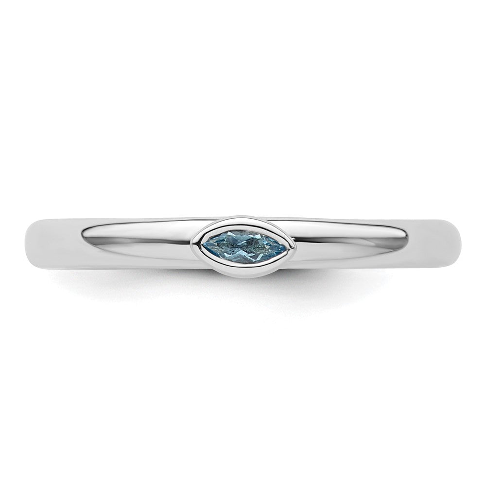 Sterling Silver Stackable Expressions Blue Topaz Ring Size -8