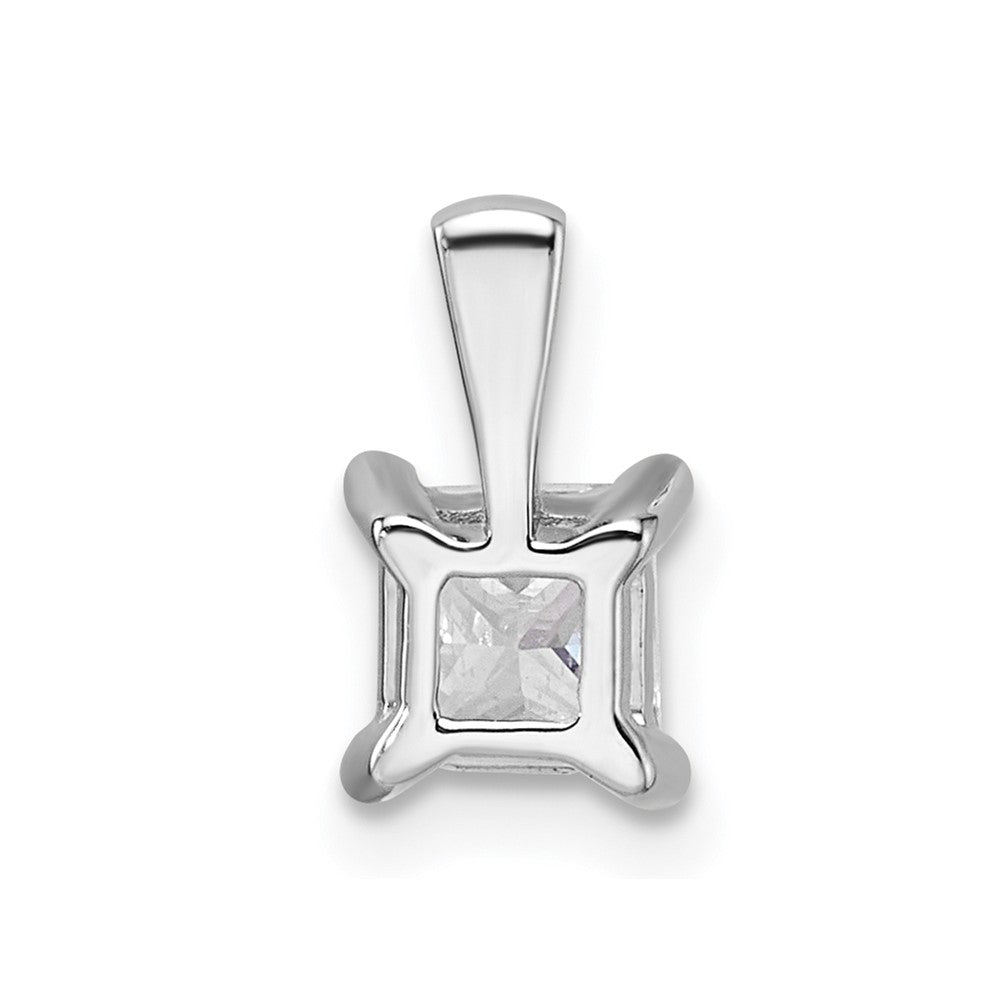 14kw .75ct VS+, F+ Lab Grown Princess Diamond 4 Prong Pendant w/ Chain