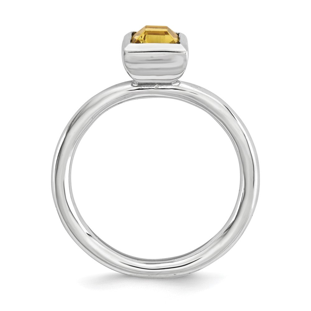 Sterling Silver Stackable Expressions Square November Crystal Ring