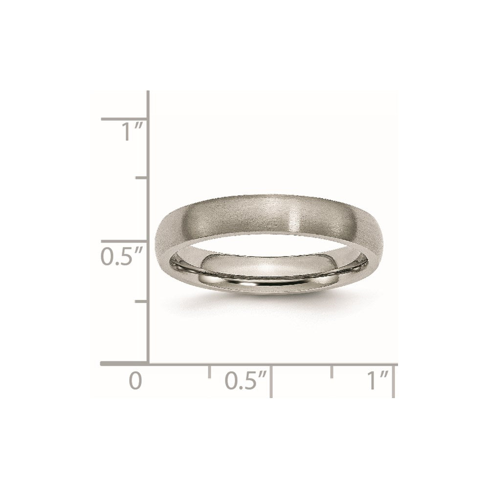 Titanium Brushed 4mm Half Round Band Size - 5