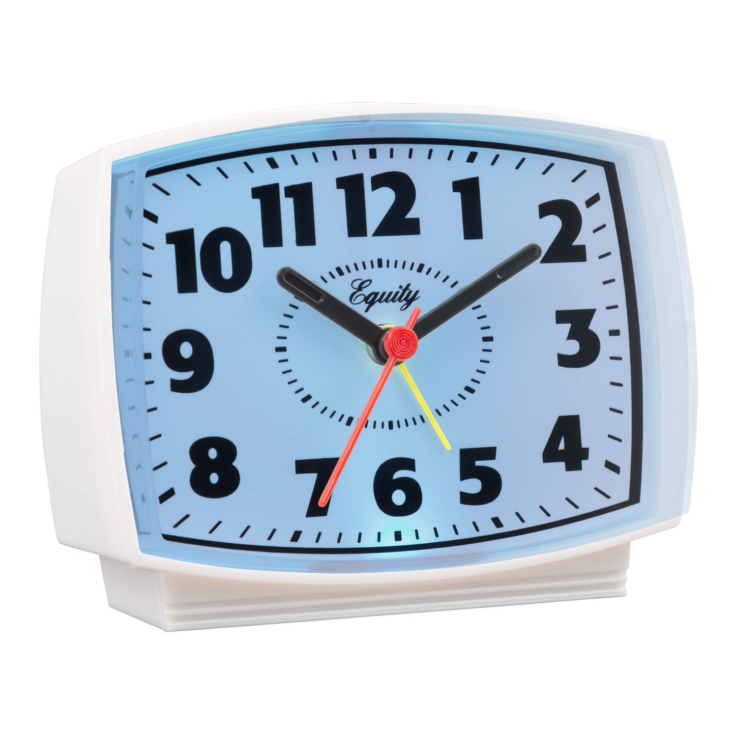 Equity by La Crosse White Corded Electric Analog Alarm Clock with Backlight, 33100