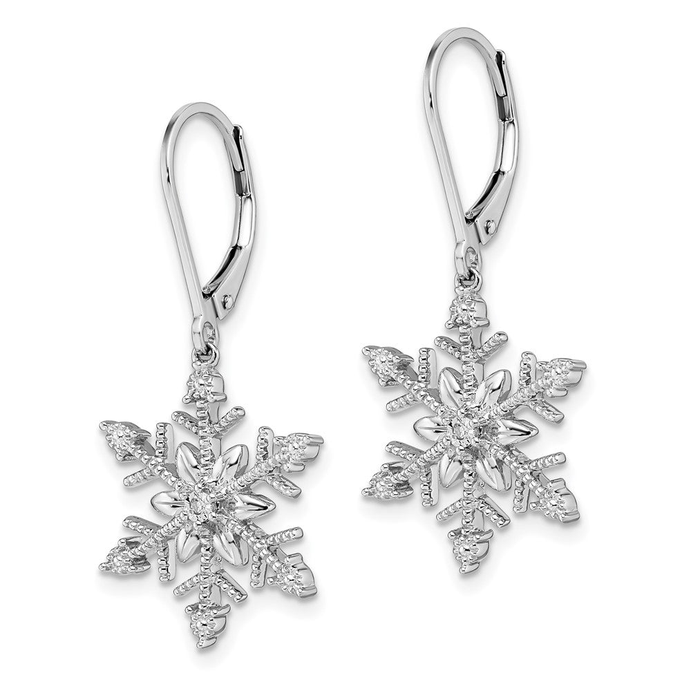 Sterling Silver Rhodium-plated 7-8mm White Rice Freshwater Cultured Pearl Post Dangle Earrings