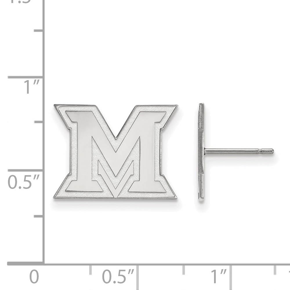 LogoArt Sterling Silver Miami University Small Post Earrings