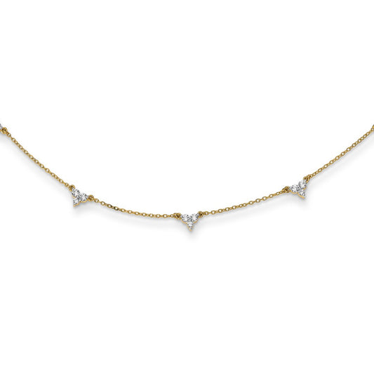 14k 1 carat Lab Grown Diamond VS/SI+ G+ Seven Station 18 inch Necklace