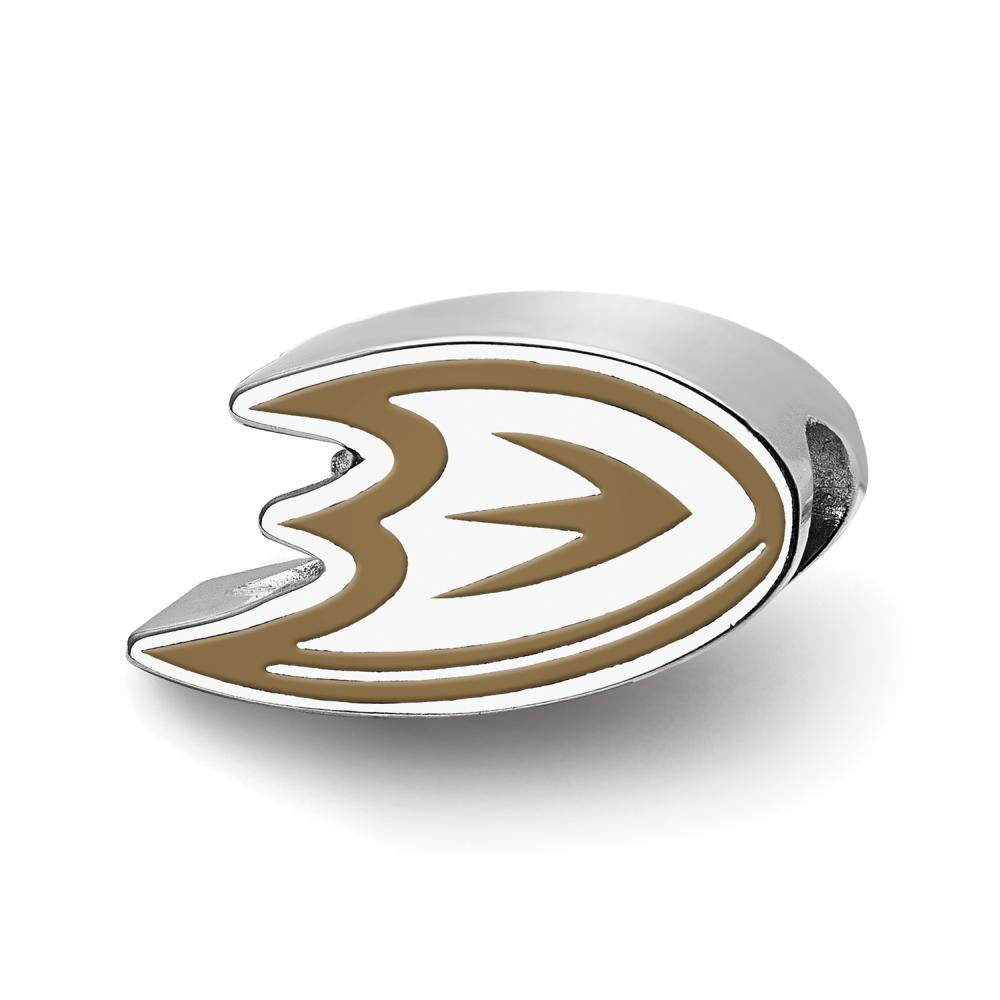 Anaheim Ducks D Enameled Logo Bead (Sterling Sliver)