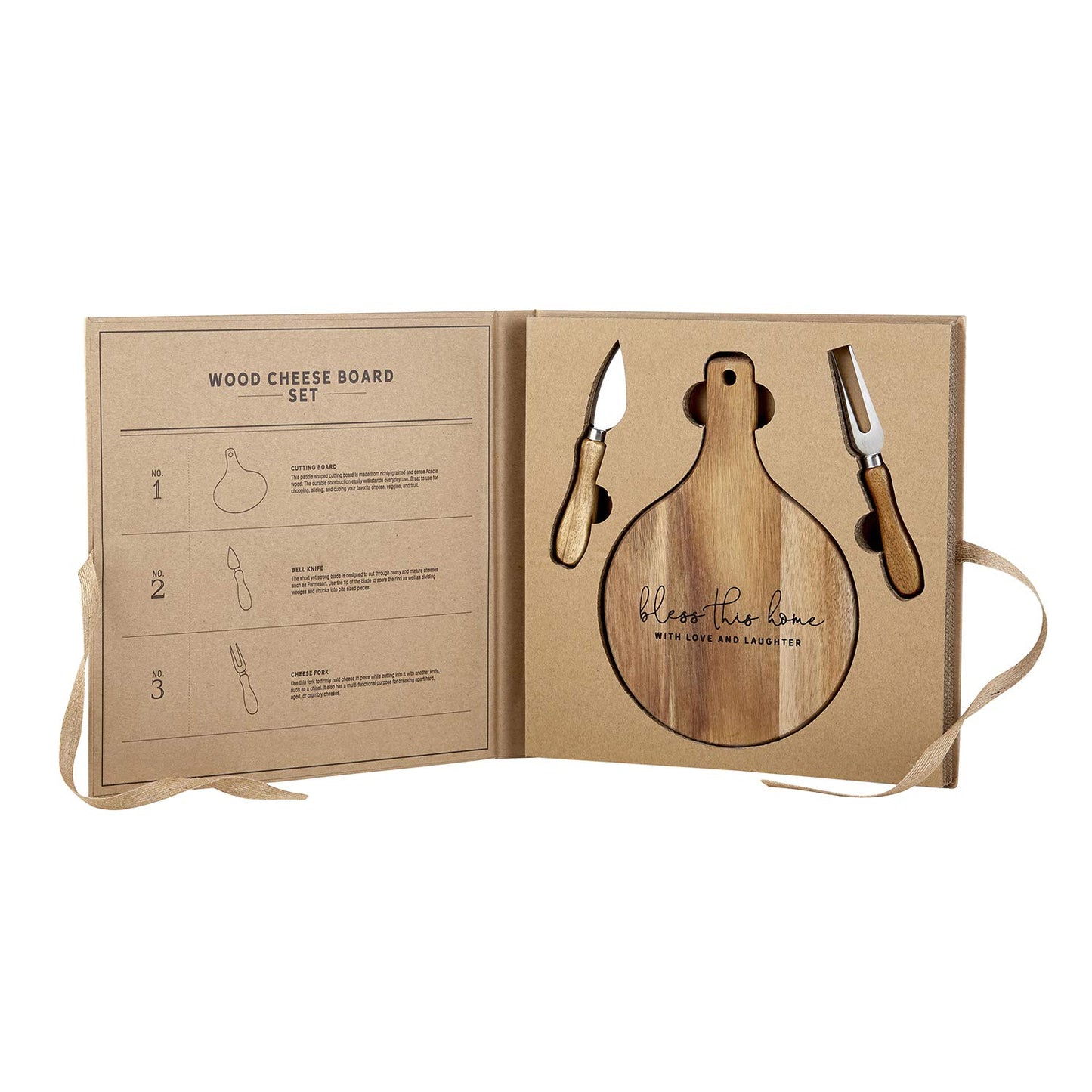 Christian Brands G2041 Bless Wood Cheese Board SetPack of 2