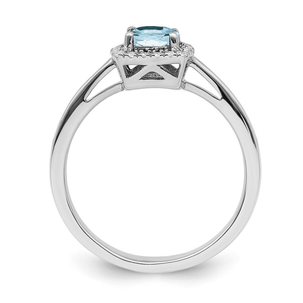 SS ANT Aqua and Diamond Ring