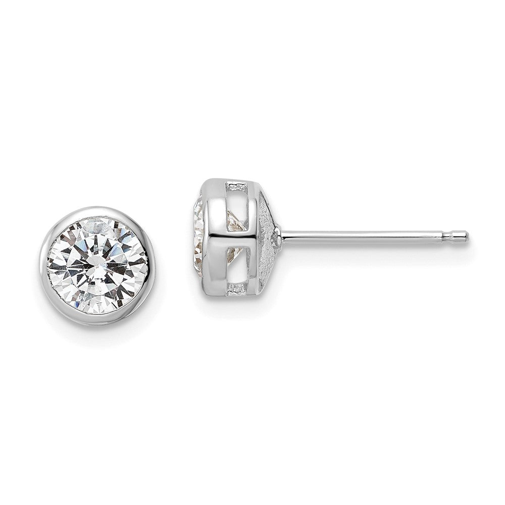 White Ice Sterling Silver Rhodium-plated Diamond Teardrop Post Earrings