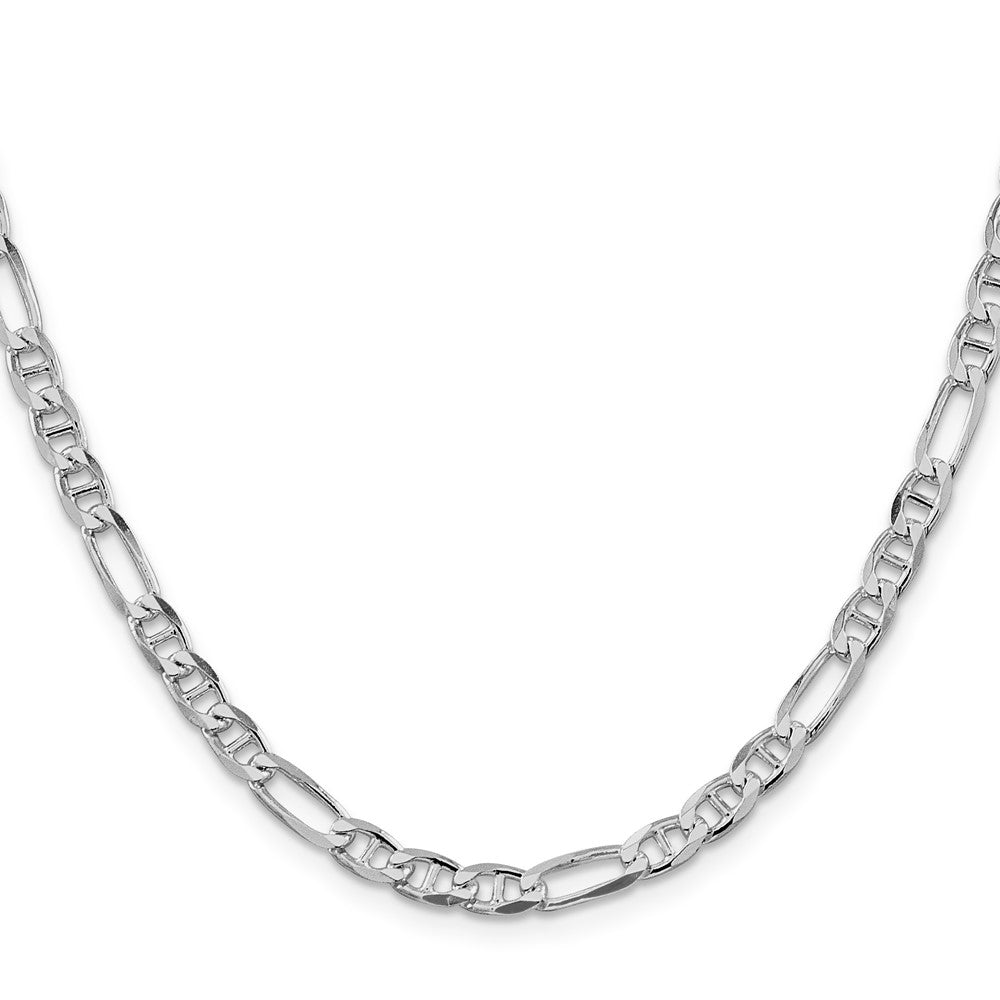 Sterling Silver Rhodium-plated 4.5mm Figaro Anchor Chain 22 Inches