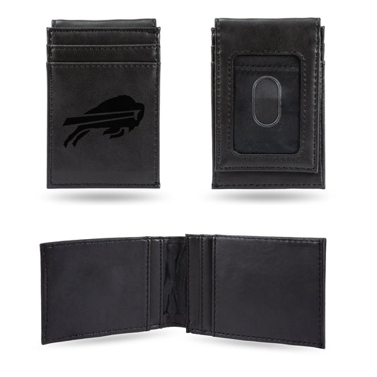 Bills Laser Engraved Black Front Pocket Wallet