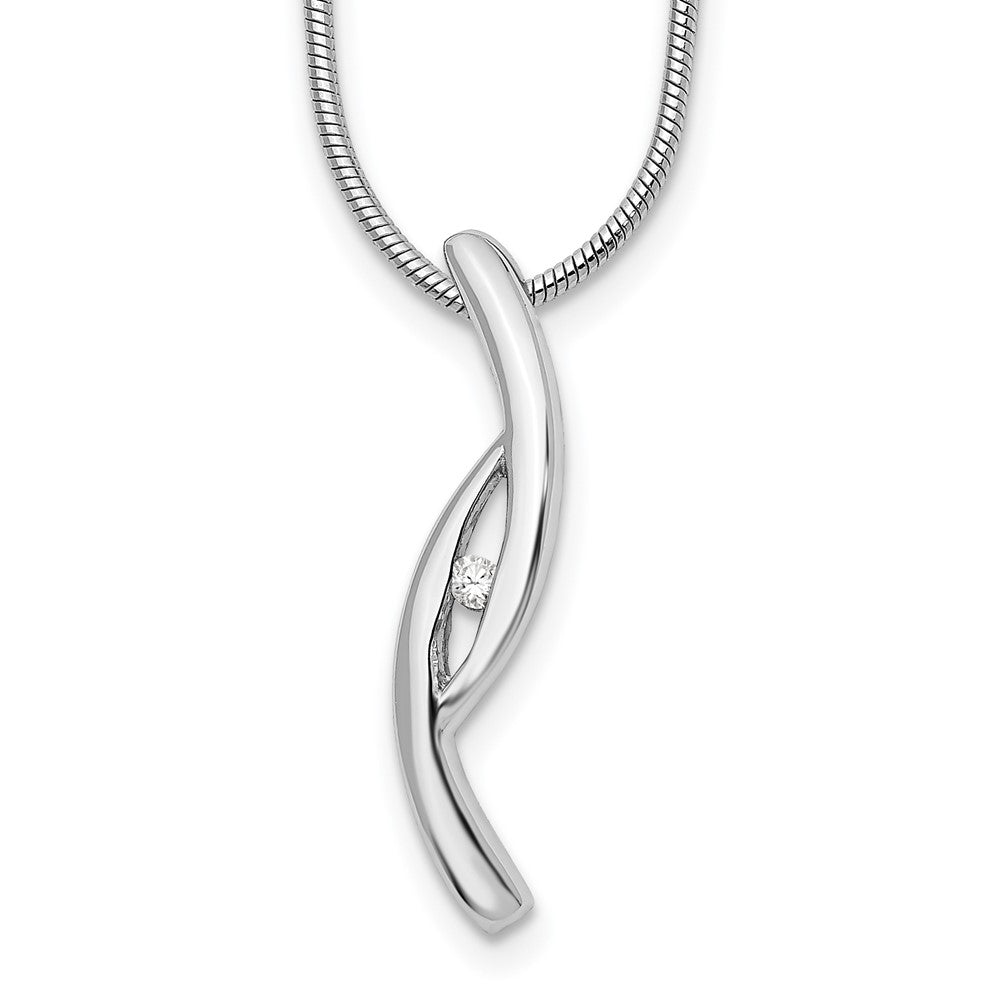 White Ice Sterling Silver Rhodium-plated 18 Inch Diamond Necklace with 2 Inch Extender 18 Inches