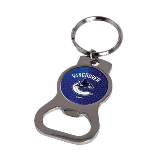 NHL Vancouver Canucks Silver-tone Bottle Opener Key Ring by Rico Industries QGC6385