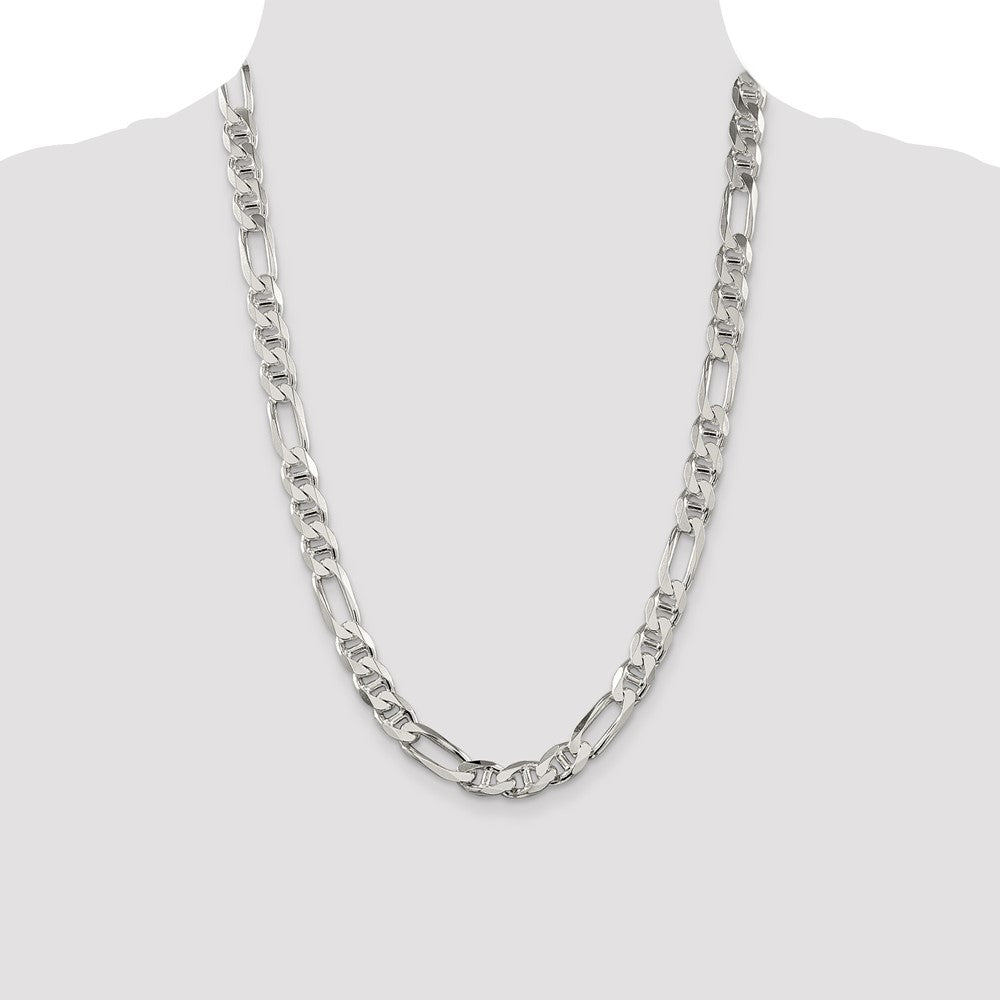 Sterling Silver 8.75mm Figaro Anchor Chain 24 Inches
