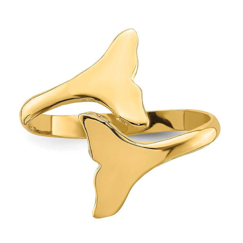 14K Double Whale Tails Ring Size 7