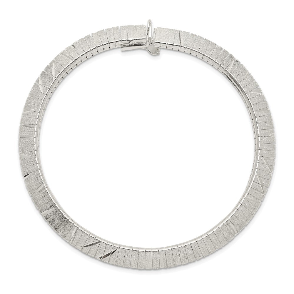 Sterling Silver 6.5mm Diamond-cut Knife-edge 7.5in Bracelet