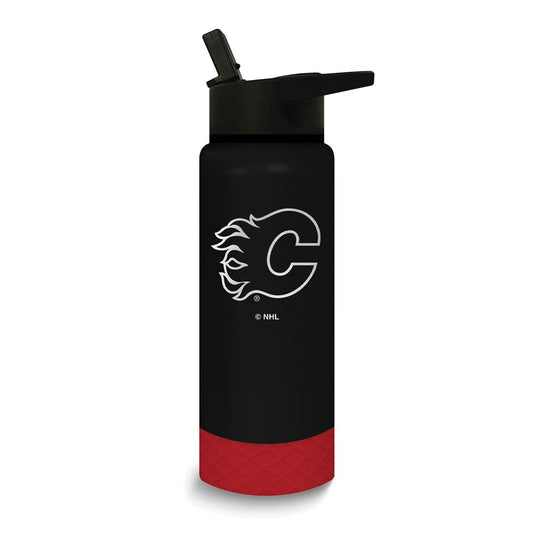 NHL Calgary Flames Stainless Steel Silicone Grip 24 oz. Water Bottle