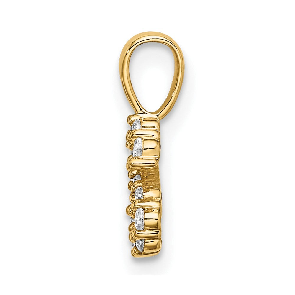 14k 1/8 carat Lab Grown Diamond VS/SI+ G+ Letter S Initial Pendant