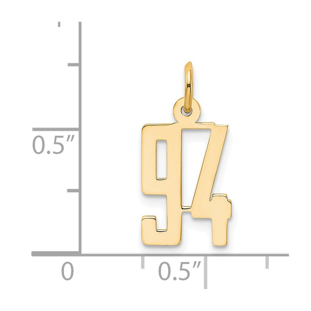 14k Small Elongated Number 94 Charm