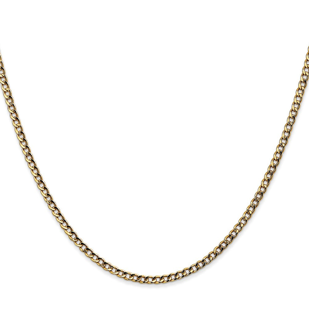 14K 26 inch 2.5mm Semi-Solid Curb with Lobster Clasp Chain