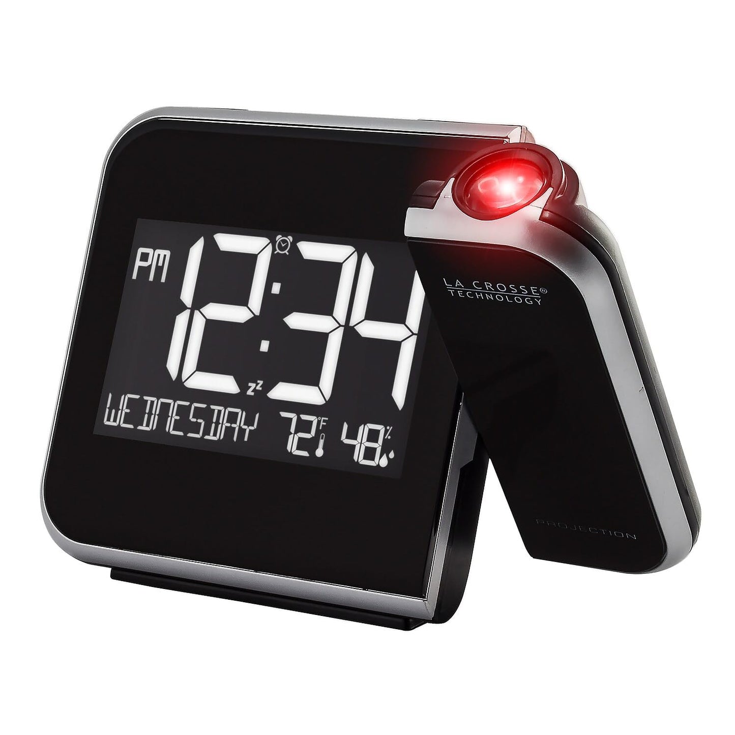 La Crosse Technology Projection Alarm Clock with Indoor Temperature & Humidity, 616-1412