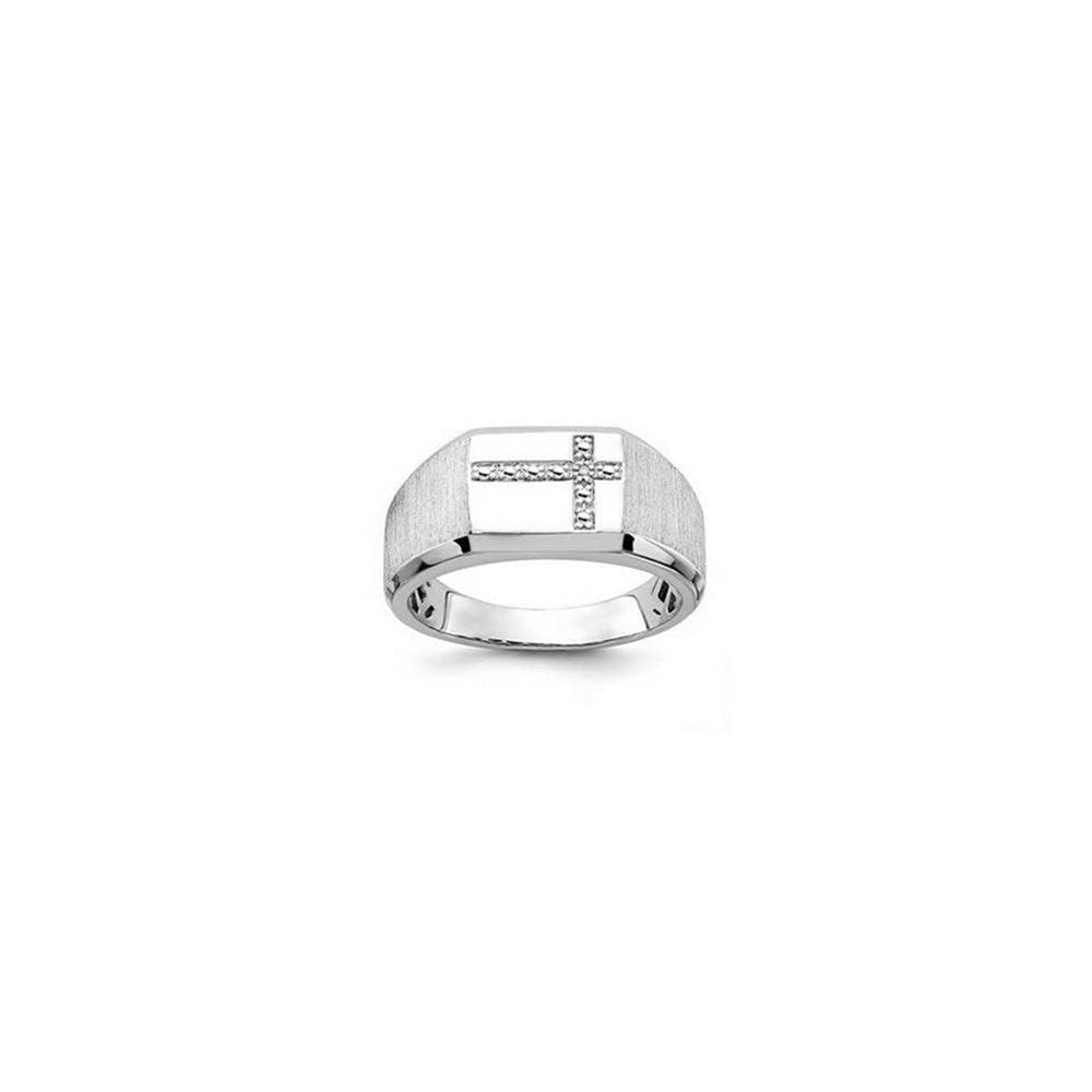 Sterling Silver Satin Diamond Mens Ring, 1- 200' RD DIAS - Mel:S45
