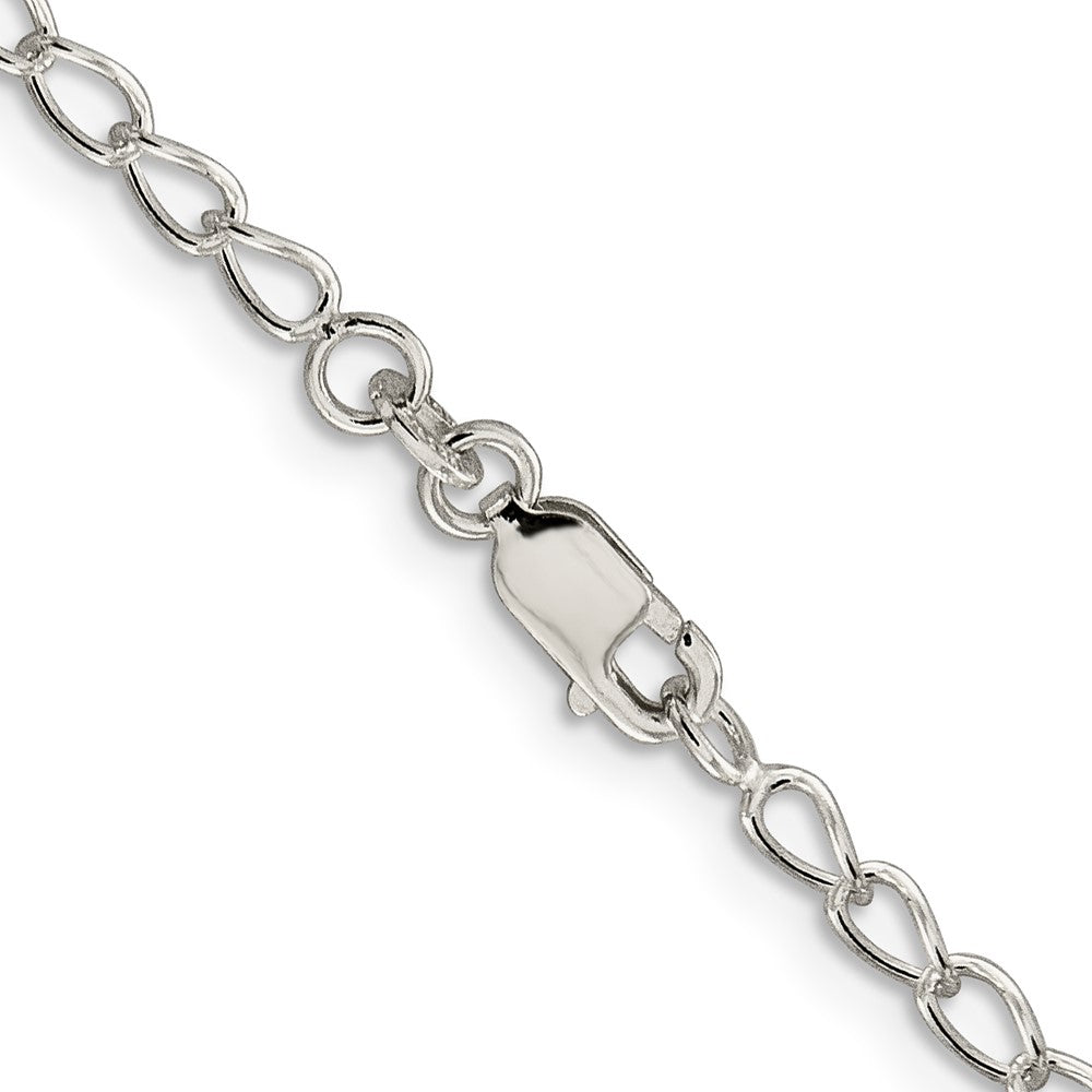 Sterling Silver 3mm Half Round Wire Open Curb Chain 20 Inches